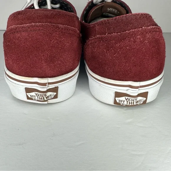 Vans Brigata Suede Low Top Maroon Burgundy Canvas Skateboarding Shoes Size 11 - Picture 7 of 9